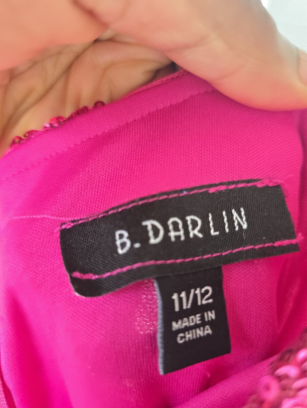 B Darlin Hot Pink Sequin Bodycon Dress Sz 11 Halter Neck Party Club Homecoming - Picture 7 of 11